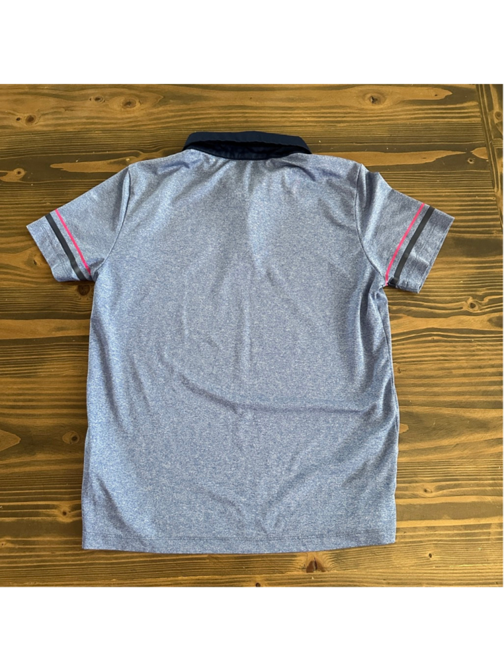 Girls Atta Golf Polo Shirt L Blue Pink Athletic Preppy Activewear CS - Picture 4 of 5